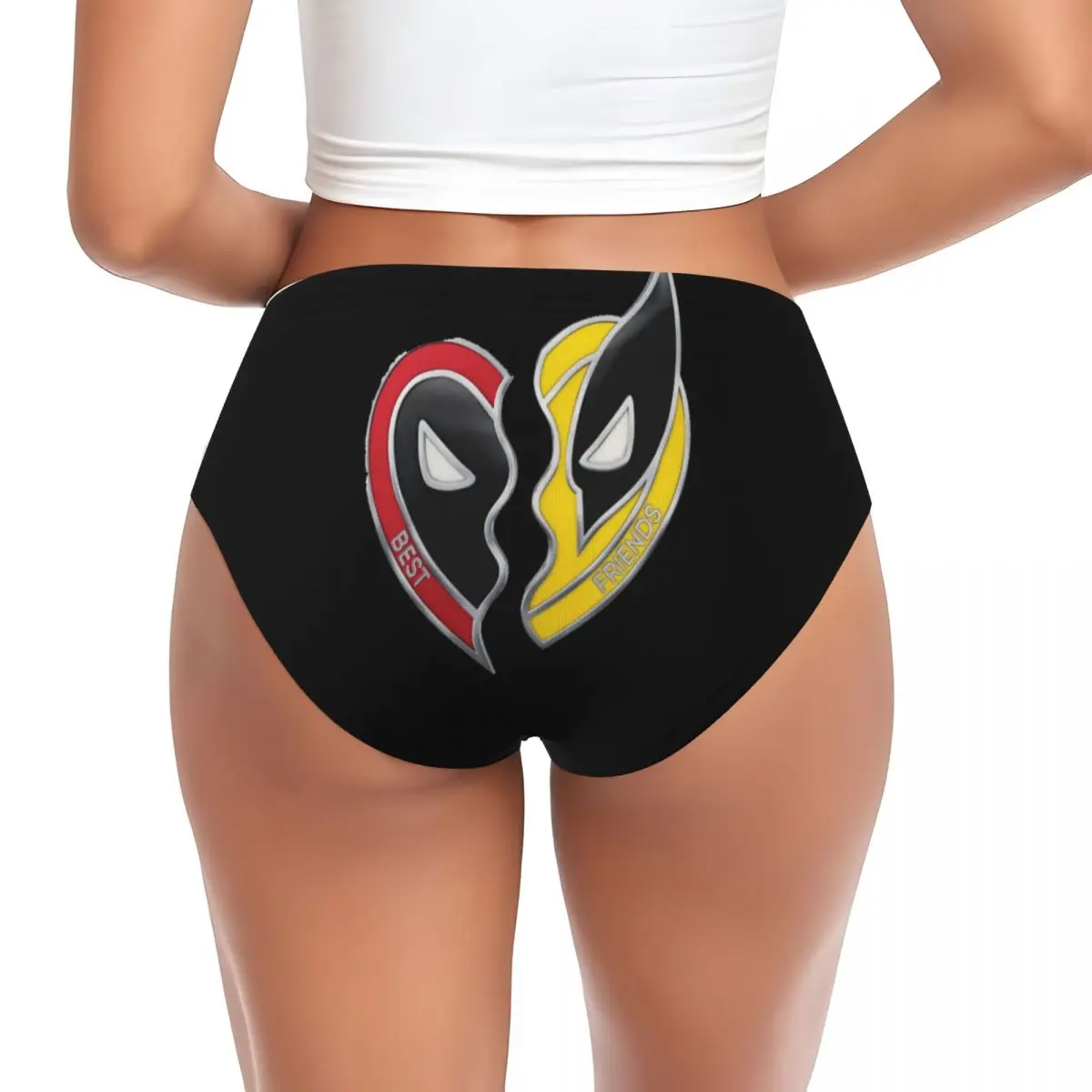 Custom Deadpool & Wolverine Best Friend Charms Briefs Underwear Women's Breathable Stretch Panties