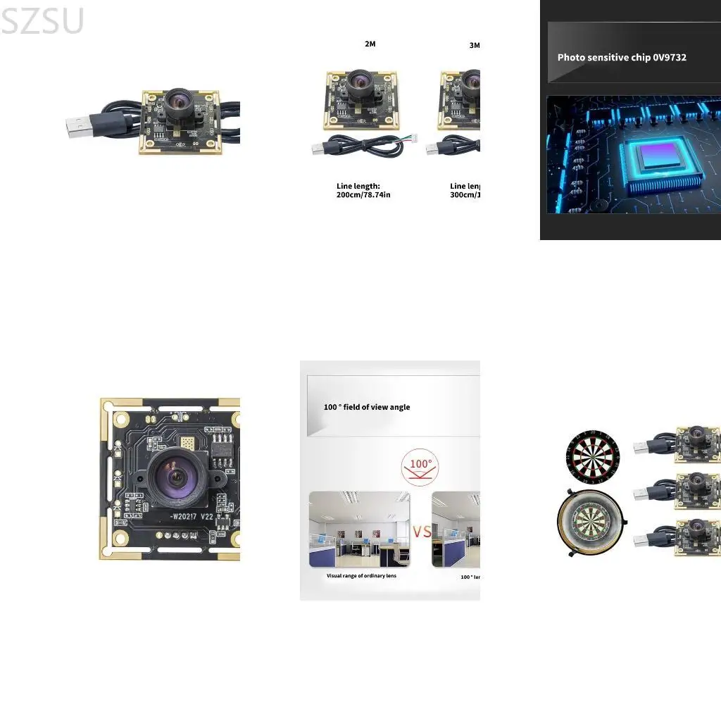 

SZSU 3Pieces OV9732 Модуль камеры 1MP Высокая определение высокой определения 100 градусов USB -соединение для универсального