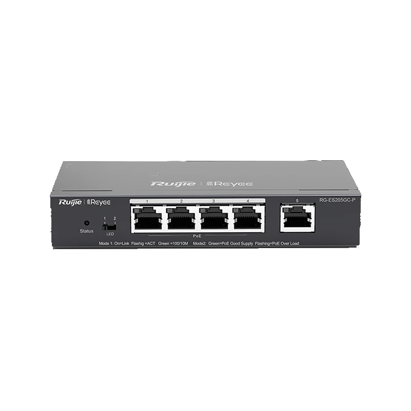 RG-ES205GC-P Original New Ruijie 5-Port Gigabit Cloud Managed Switch with 4 PoE+ ports