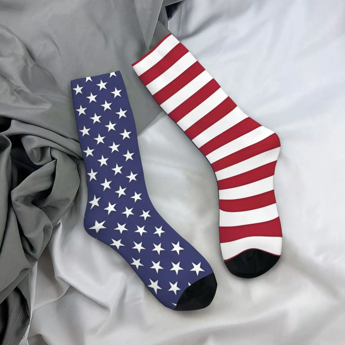 Medias con estampado de bandera de Estados Unidos para hombre, calcetines góticos transpirables, medias deportivas antideslizantes para correr, regalo de cumpleaños, otoño