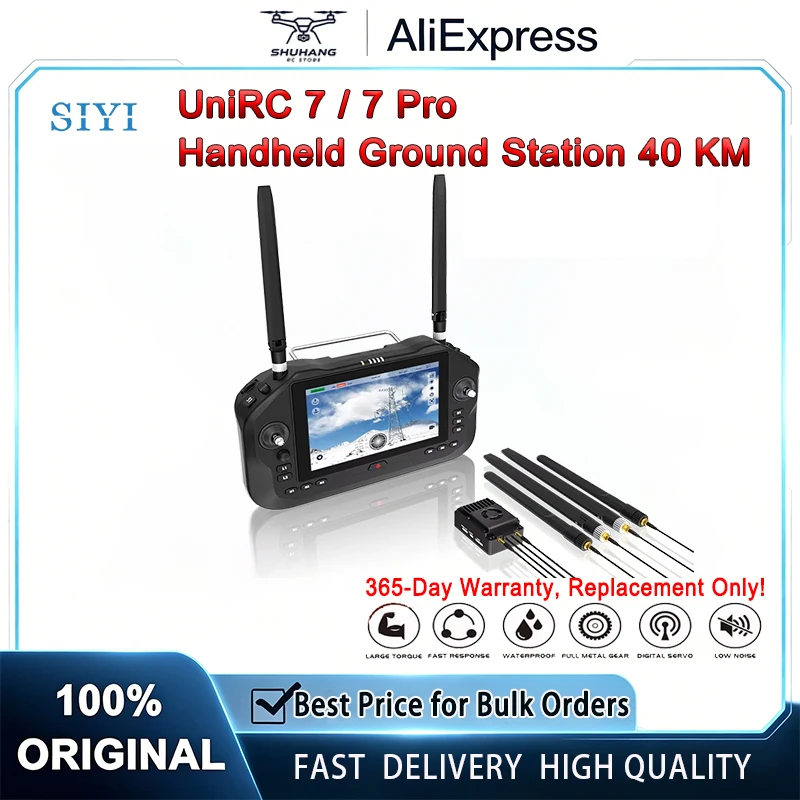 

SIYI UniRC 7 / 7 Pro Dual Frequency 2.4 & 5 GHz Handheld Ground Station 40 KM Range Smart Controller with 7-Inch 1080P High Brig