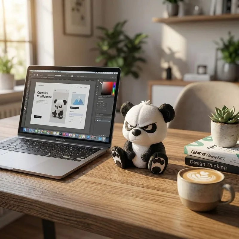 3D Printed Angry Panda Figurine Cute Grumpy Panda Desk Decor Creative Resin Statue Gift for Office Car