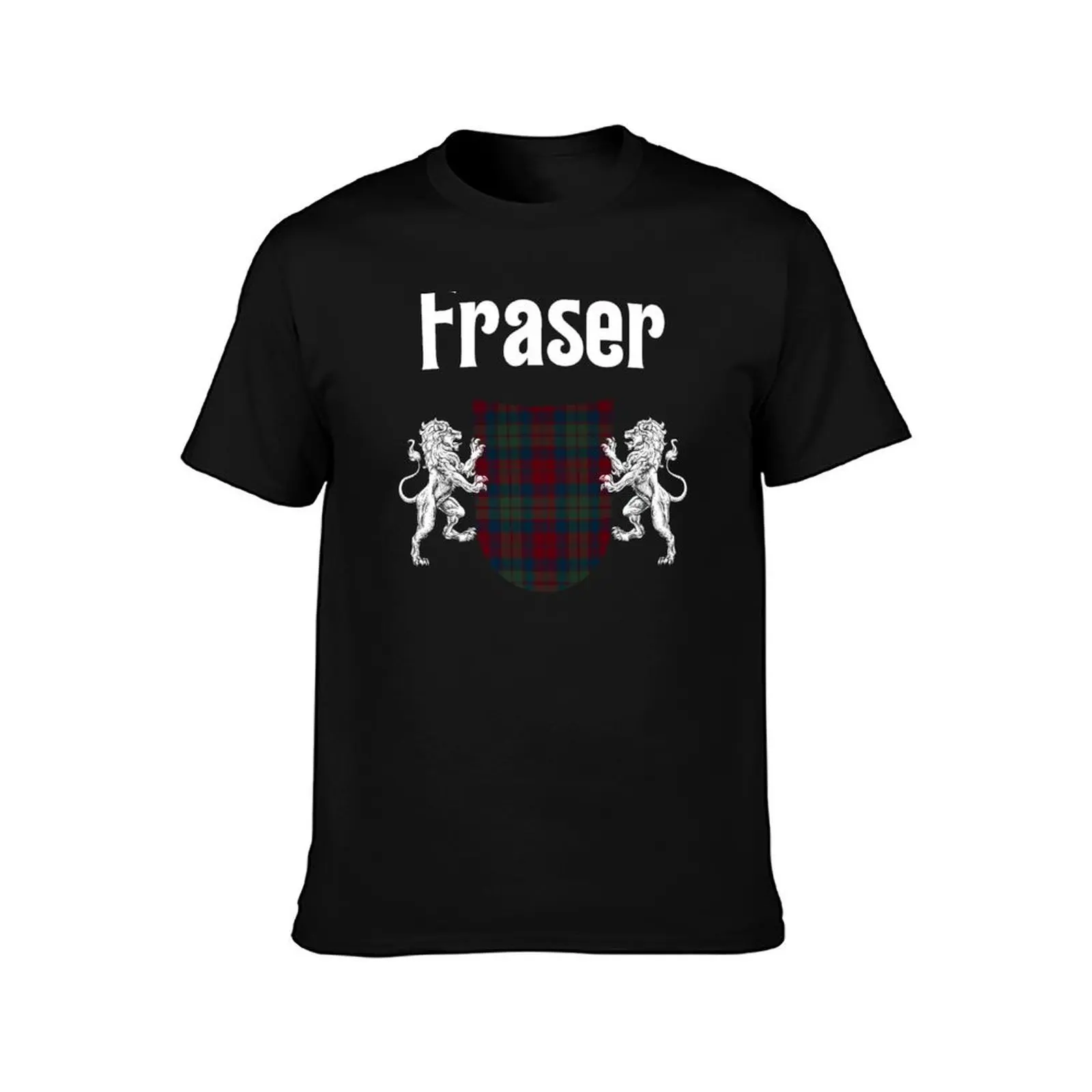 Fraser Clan Scottish Name Coat Of Arms Tartan T-Shirt vintage t shirts man clothes tops summer tops Men's t-shirts