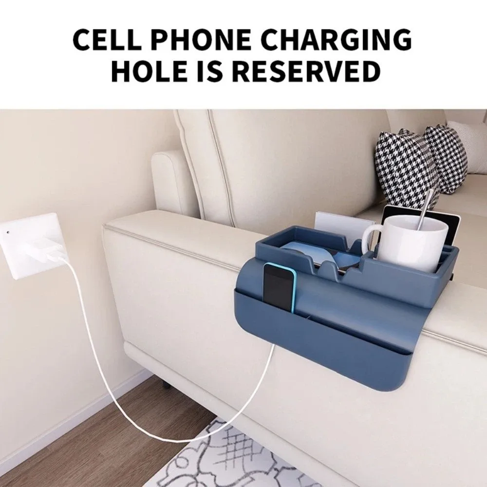 

Space Saver Sofa Hanging Storage Bag Non-Slip Silicone Sofa Handrail Tray Easy To Storage Multifunctional Couch Mini Table