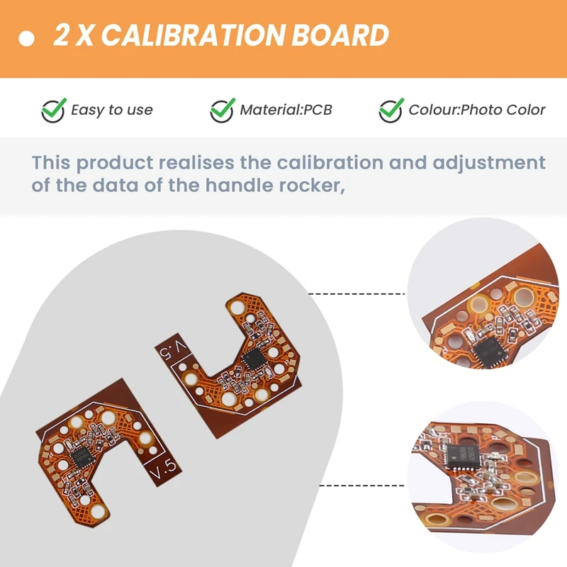2Pcs Hall Effect Joystick Driver Board Calibration Board For PS4 PS5 Gamepad Permanent Anti-Drift Repair
