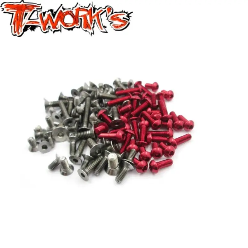 

Original T works TASS-FXM 64 Titanium & 7075-T6 Red Screw set For VBC Lightning FXM Rc part