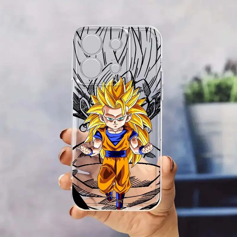 

Goku Cute Pattern Art Phone Case For Xiaomi Redmi 10 11 K30 K40 K50 K60 K70 Pro Prime Plus Ultra Zoom 5G TPU Transparent