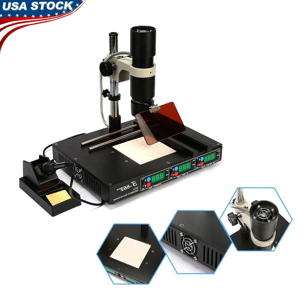 New T862 BGA Rework Station Infrared Soldering Welding Machine 650W Preheating System SMT Micro BGA Component Repair Tool