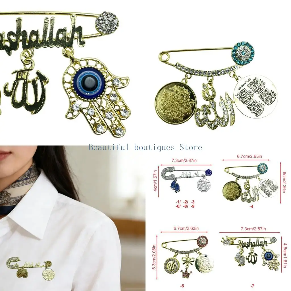 U4LF Lightweight And Comfortable Turkish Character Brooch Safety Lapel Pin Jewelry With Secure Clasp For Daily Wear