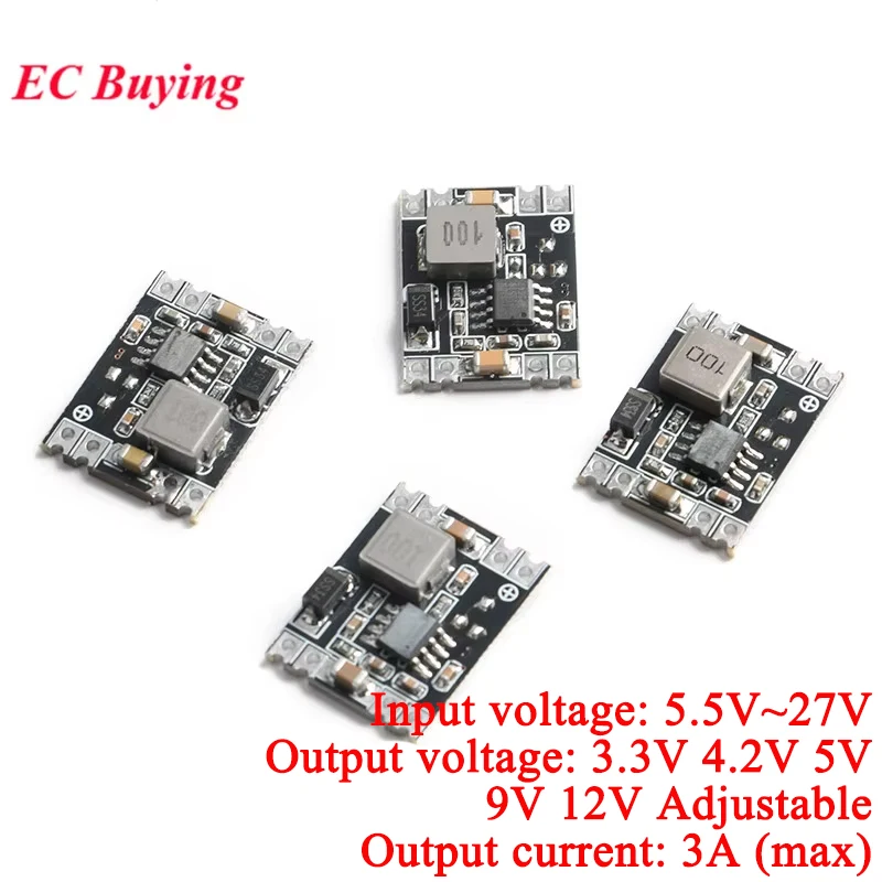 10Pcs/1pc Ultra-Small Size Mini DC-DC Buck Step down Power Supply Module 5.5V-27V to 5V 3.3V 9V 12V Adjustable Fixed Output 3A