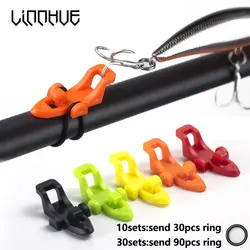 LINNHUE 20-30pcs Fishing Rod Pole Hook Keeper Lure Bait Holder Lure Accessories Jig Hooks Safety Keeping Holder Fishing Tool