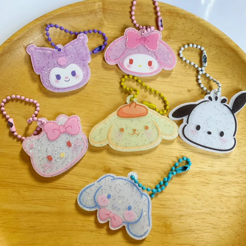 2PC Sanrio Hello Kitty Keychain Kawaii My Melody Kuromi Accessories Cute Sweet Girl Heart Acrylic Cartoon Phone Pendant Kid Gift