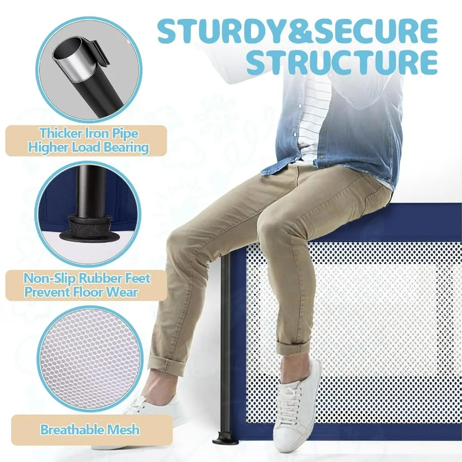 Box pieghevole per bambini con tappetino 50×50 Penna da gioco pieghevole per neonati e bambini piccoli Penna da gioco di sicurezza per interni ed esterni Gioco portatile