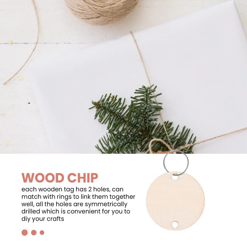 أقراص خشبية مستديرة مع ثقوب ، علامات لوحة عيد ميلاد ، حلقات 15 مللي متر ، الفنون والحرف اليدوية ، 3 سنتيمتر ، 100 قطعة