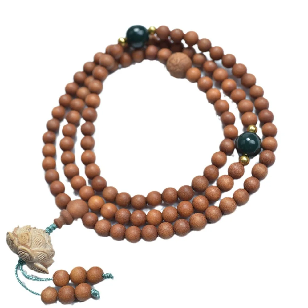 Australian Old Mountain Sandalwood DIY 108 Bead Buddhist Prayer Bracelet National Style Cultural Play Jewelry Gifts