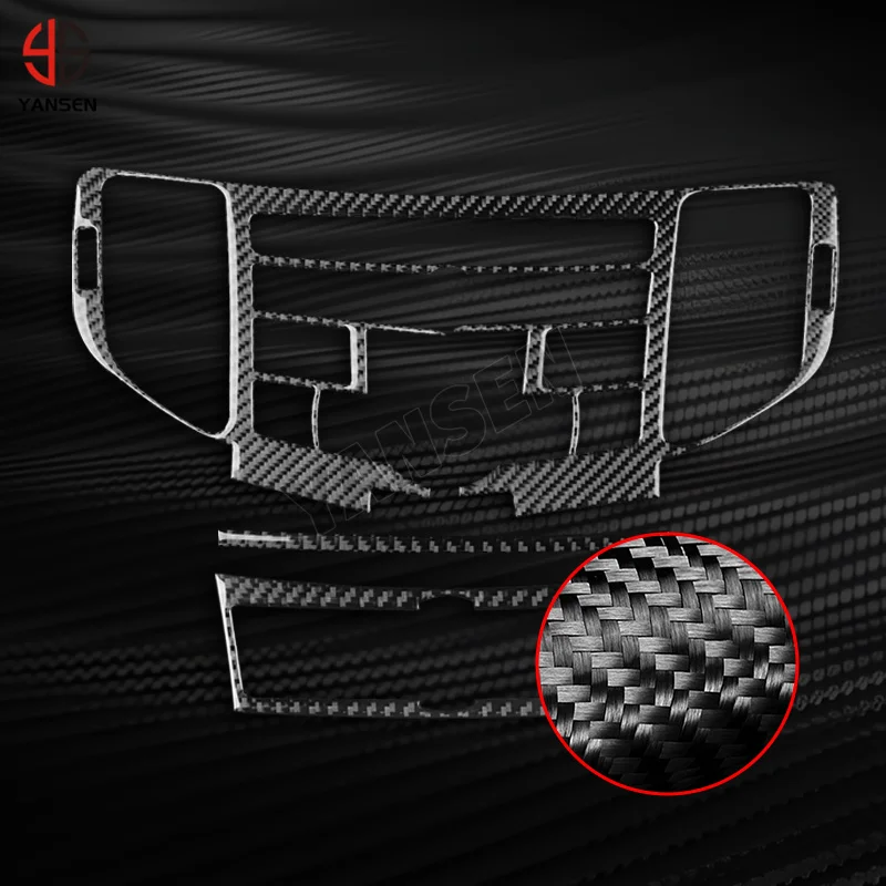 ملصق من ألياف الكربون الحقيقي لـ Acura TSX 2009-2014 نظام الملاحة اللاسلكي لوحة غطاء الكسوة اكسسوارات السيارات ديكور داخلي #5