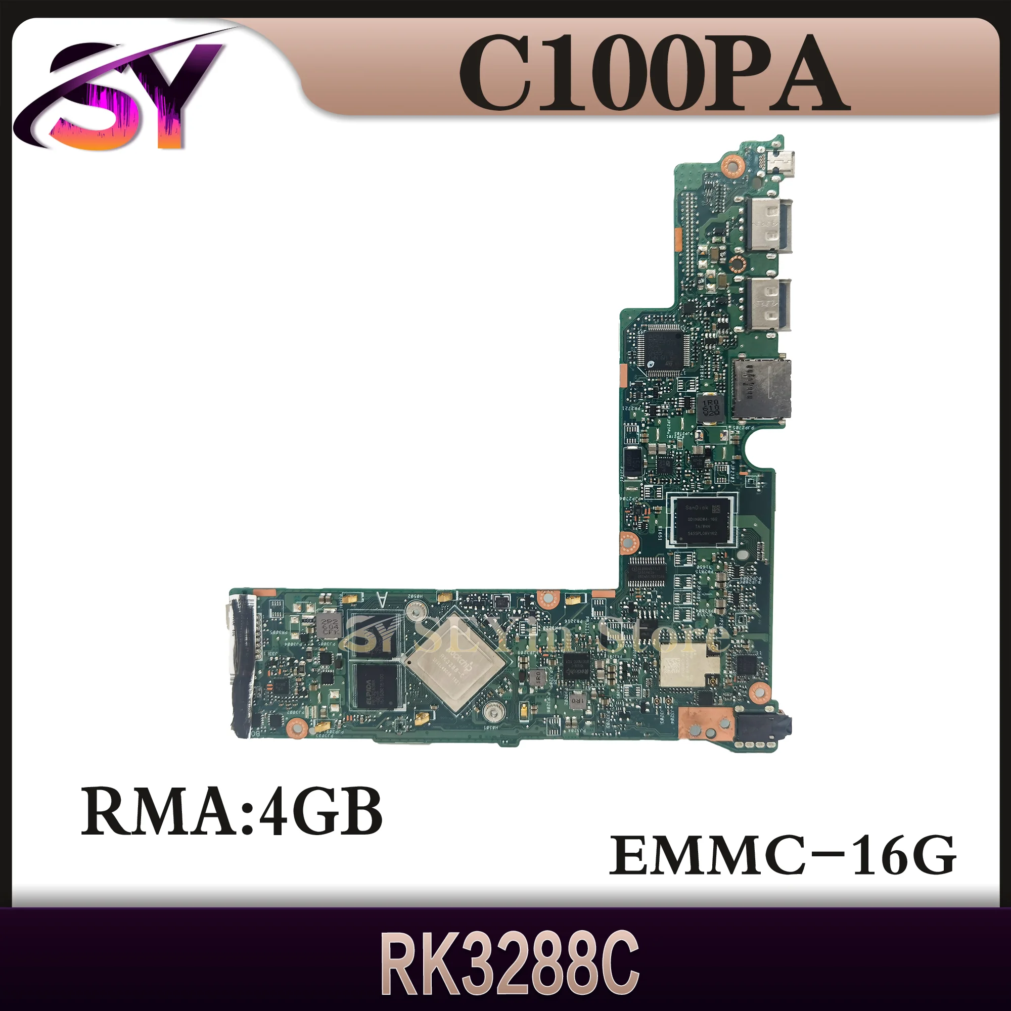 Notebook C100PA Mainboard For ASUS Chromebook Flip C100 C100P Laptop Motherboard CPU RK3288C 2GB/RAM EMMC-16G