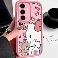 Sanrio Kawaii Hello Kitty Cartoon Bear Phone Case For Samsung A 14 15 S 21 22 23 24 25 35 52 53 54 5G Plus Y2K Creative Cover