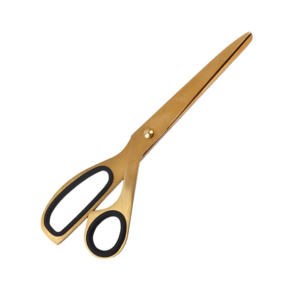Stainless Steel Scissors Golden Color Modern Design Comfortable Grip for Office Home Crafting Cutting Paper Fabric