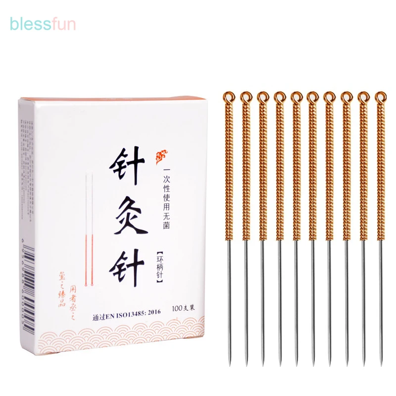 

500 Copper Handle Acupuncture Needle for Single Use Sterile Medical Acupoint Beauty Relieve Pain Muscle Relax