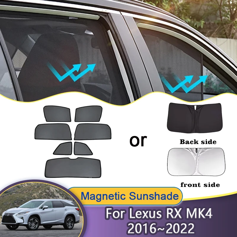 

Автомобильный полный козырек для Lexus RX 2018 300h 350h 450h AL20 MK4 2016 ~ 2022 Сетчатый магнитный солнцезащитный козырек, солнцезащитные шторы, аксессуары