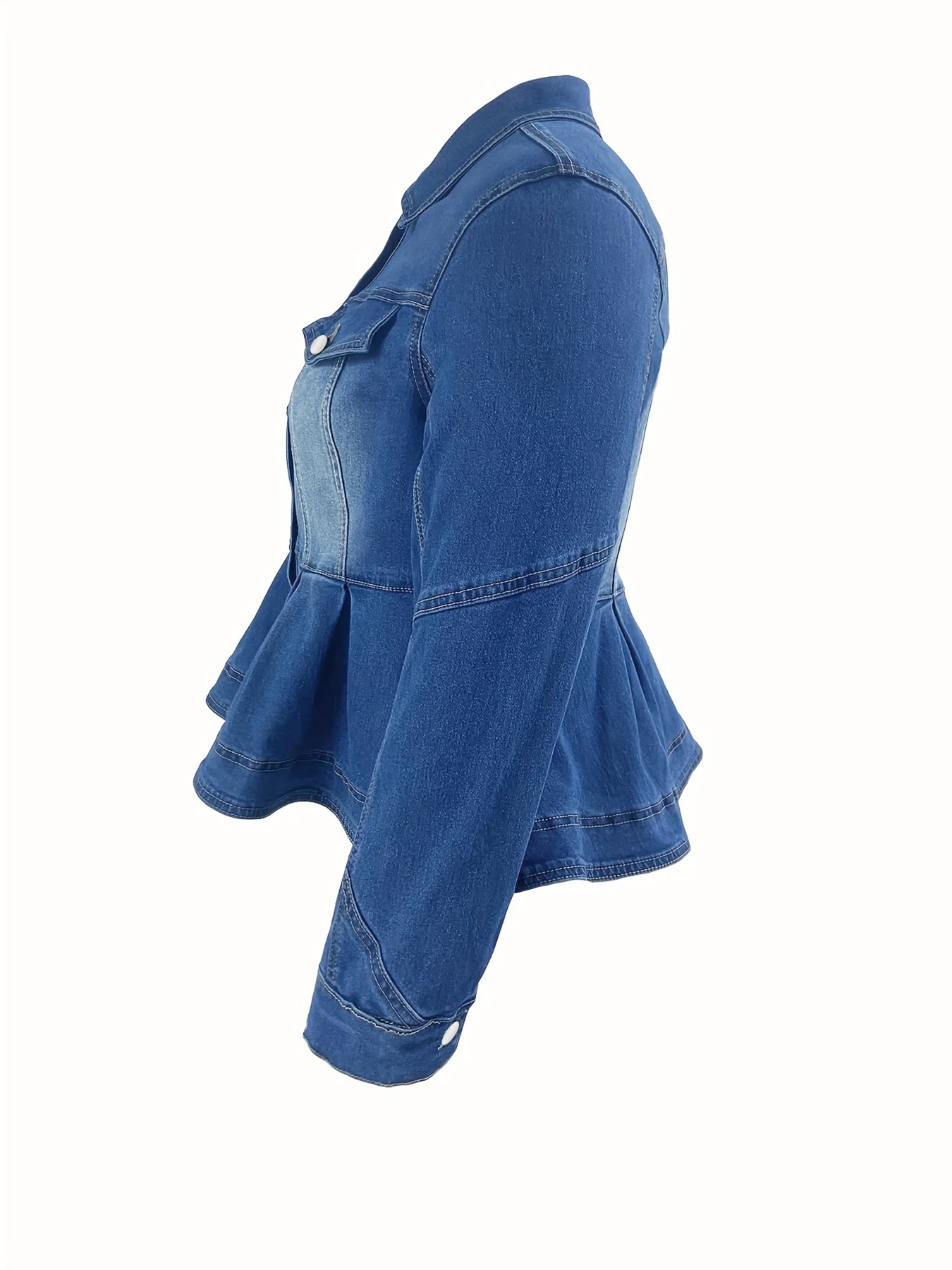 Veste en jean courte pour femme, grande taille, Design élégant, couché à la taille, délavé, confortable, grande taille