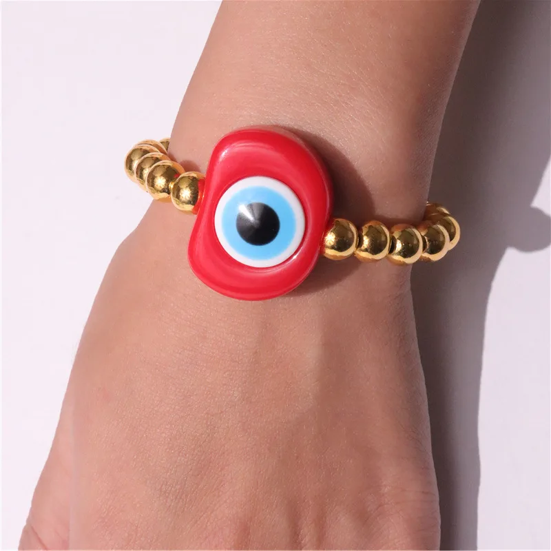 Turecka kolorowa Devil Eyes bransoletka z paciorkami urocza styl Boho etniczna w stylu Retro przesadna bransoletka prezent na biżuterię