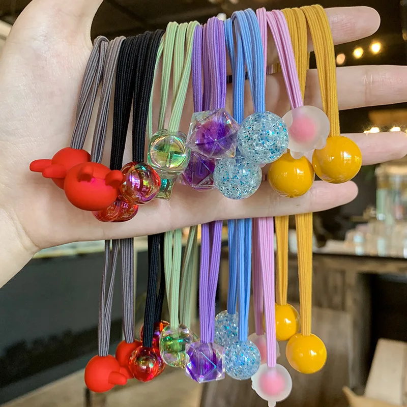 Fashion Women Bear Star Round Elastic Hair Bands Ropes Acrylic