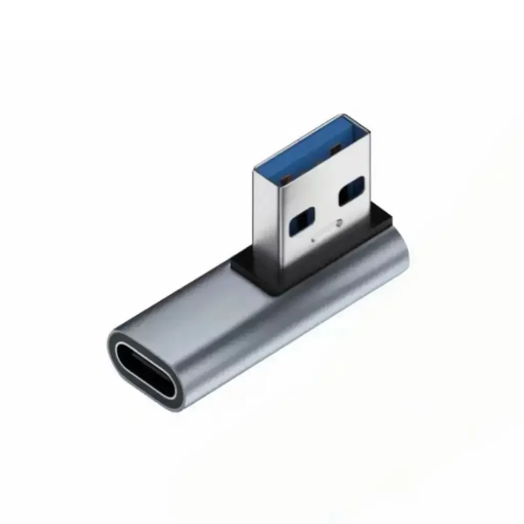 90 Degree Right Angle USB‑A Male to Type‑C Female Adapter USB3.1 10Gbps 2‑Direction Forward Reverse Connector 2 Styles Optional