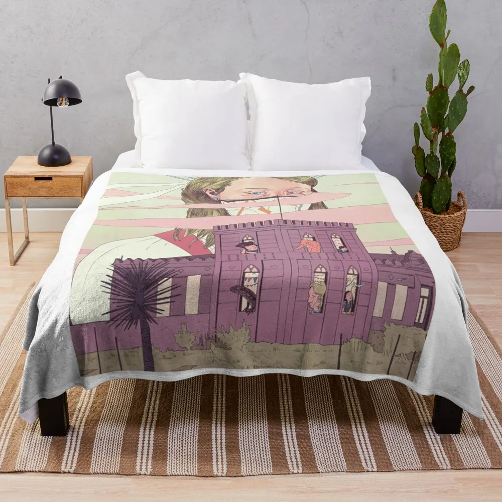 Enigmatic Castle with Characters Fantasy Art\t Throw Blanket Blankets For Baby Plaid on the sofa Flannel Blankets