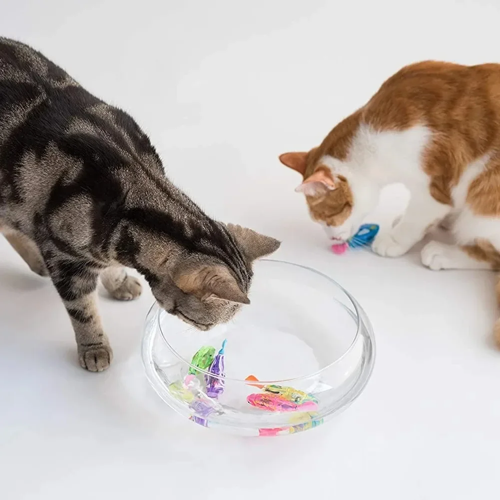 Brinquedo de gato led interativo natação robô brinquedo de peixe para gato brilhante brinquedo de peixe elétrico para estimular o caçador de animais de estimação instinto brinquedos para animais de estimação