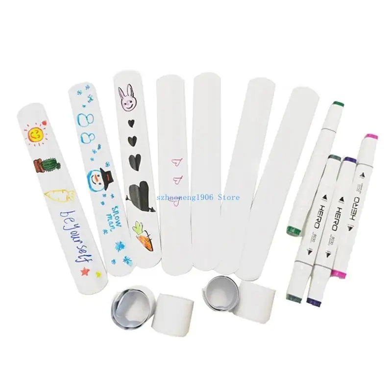 

85LF 30Pcs Wrist Blank Soft Wristband for Kids School Craft Project DIY Painting