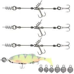 THKFISH Ami da pesca tripli Spinpole Stinger Gancio per attrezzatura da pesca per perno Set di connettori a vite Luccio Bass Pesce persico Esca Spinato Affilato