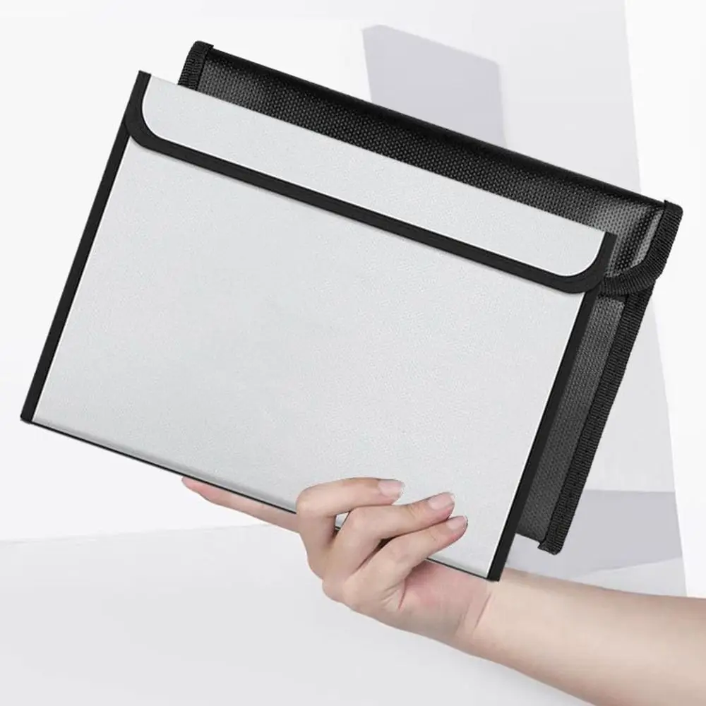 Zipper Closure Fireproof Document Bag S/M/L Double Layer Fireproof Shielding Folder Heat-resistant Signal Blocker image 5