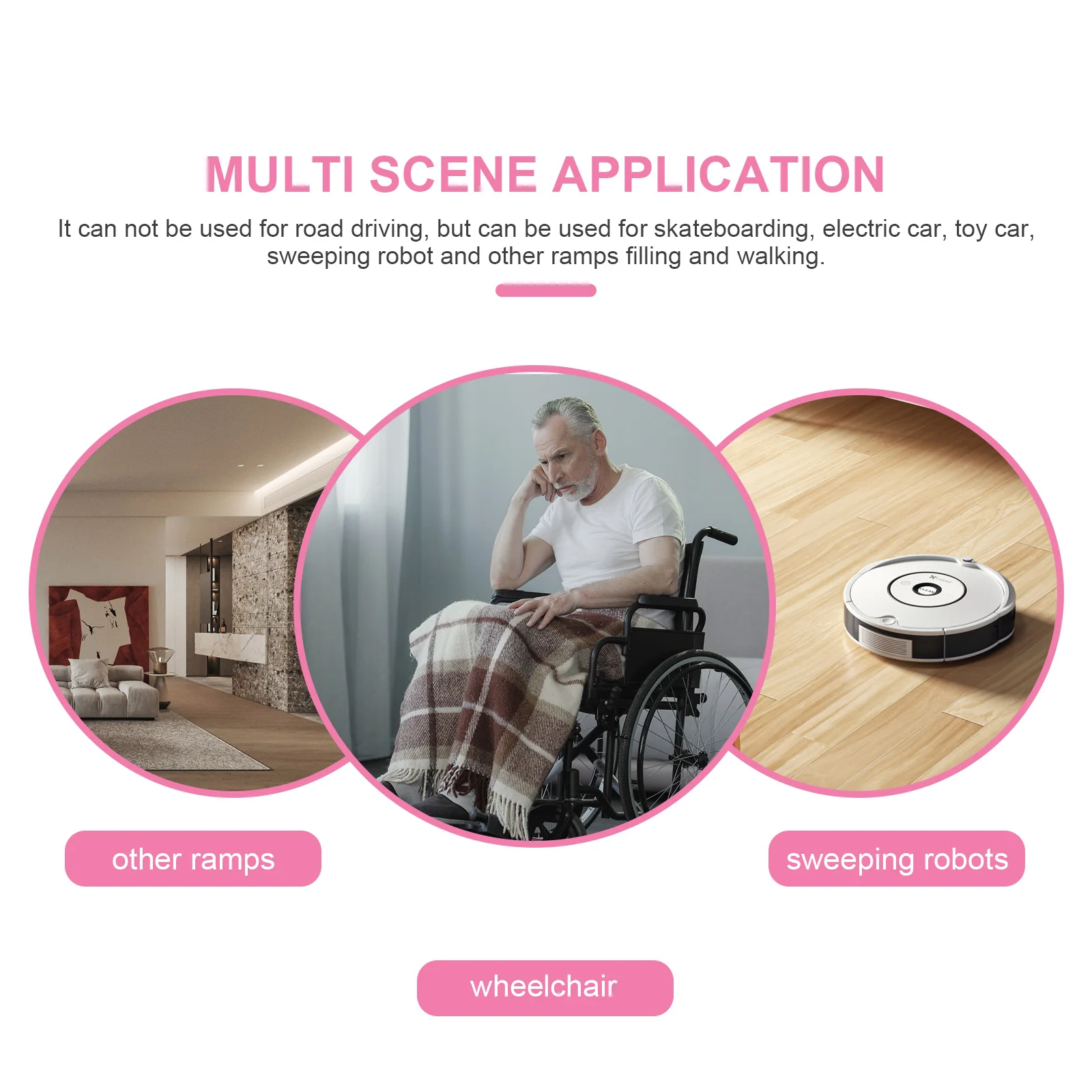 

3pcs Rubber Wheelchair Robot Vacuum Non-Slip Doorway Portable Entry Ramp For Scooters Cars Sweeping Robot Ramps