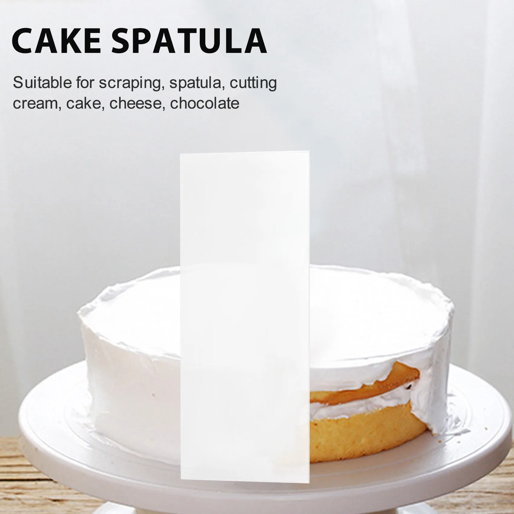 AS94-3 Pieces Cake Scrapers Clear Cake Icing Scraper Frosting Buttercream Large Cake Smoother Scraper Cake Edge Stripe