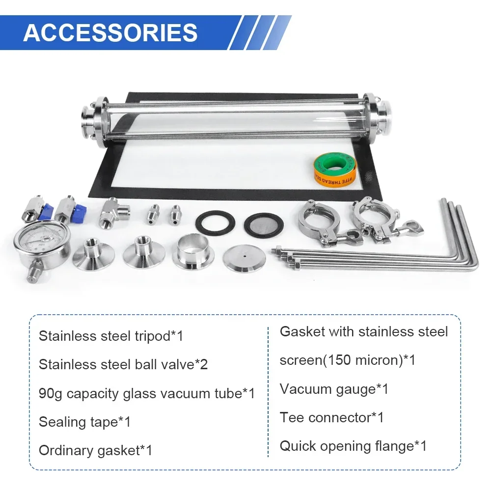 Laboratory Supplies 90G Series Pressure Extraction Equipment Glass Vacuum Chamber Observable