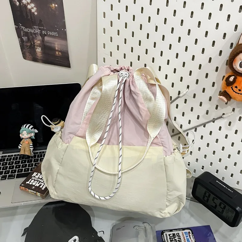 

Oxford Patchwork Casual Backpacks Macaron Color System Soft 2025 High Quality Bags for Women Student String Fashion Backpacks