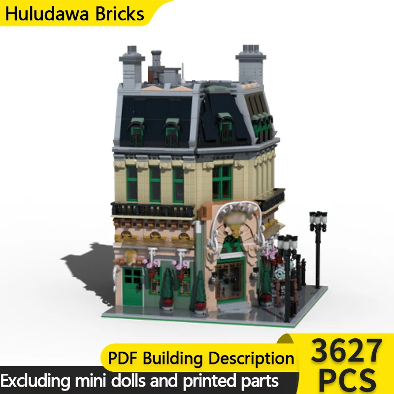

City Street View Model MOC Building Bricks French Cafe House Modular Technology Children Holiday Gifts Assemble Toys Suit