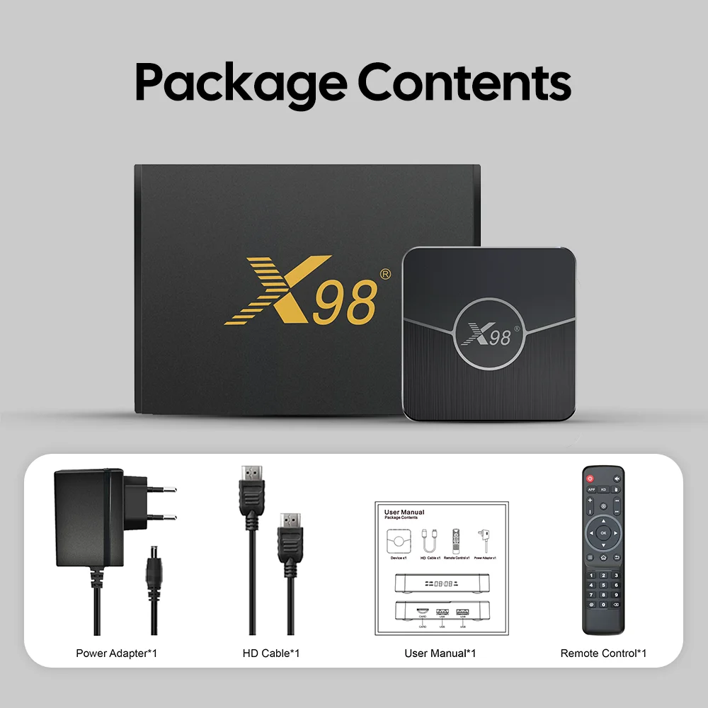 الأصلي X98 PLUS TV Box أندرويد 11 Amlogic S905W2 AV1 2.4G & 5G Dual Wifi BT5.0 4GB 32GB/64GB 4K مشغل الوسائط فك التشفير