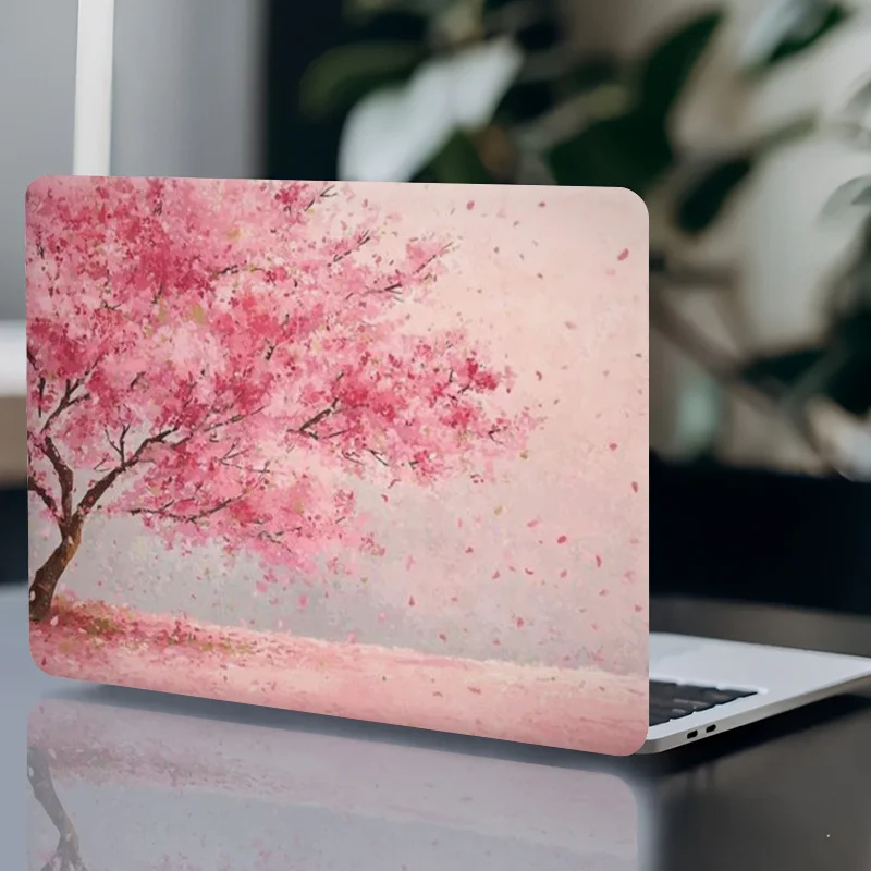 

Cherry Blossom Tree Pink Romantic Laptop Sticker Computer Case, Scratch Resistant, Self-Adhesive and Long-lasting, Easy