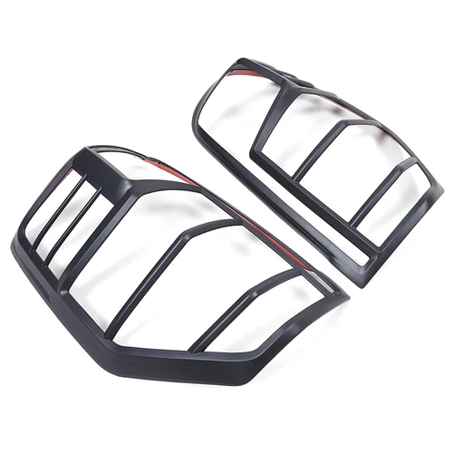 Imagen 2 del producto Para Mitsubishi triton L200 2019-2023 ABS negro mate luz trasera de coche cubierta de marco decorativo accesorios de coche
