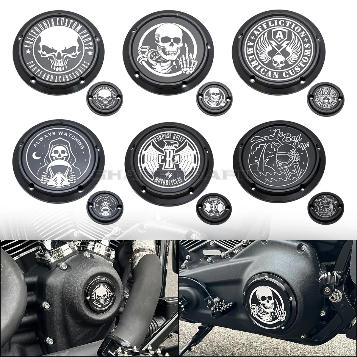 

Для мотоциклов Harley Softail Street Bob, Fat Bob, Slim, Heritage Breakout 114 (2019 г. и новее) — аксессуары: крышка сцепления, крышка таймера зажигания.