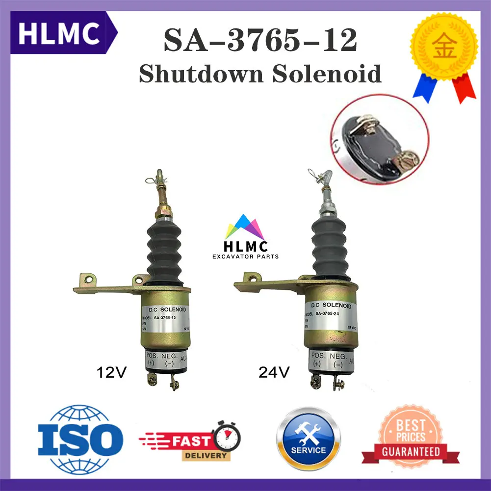 Engine Stop Solenoid 1751 SA-3765-12 SA-3765-24 Left Mounted For Bosch RSV JLG 80HX 86HX 40H Deutz F3L912