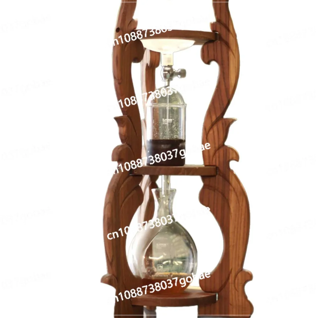 

Деревянный кофейник с каплями льда, чайник для холодного заваривания, орнамент, стеклянный кофейник для ручного заваривания, набор