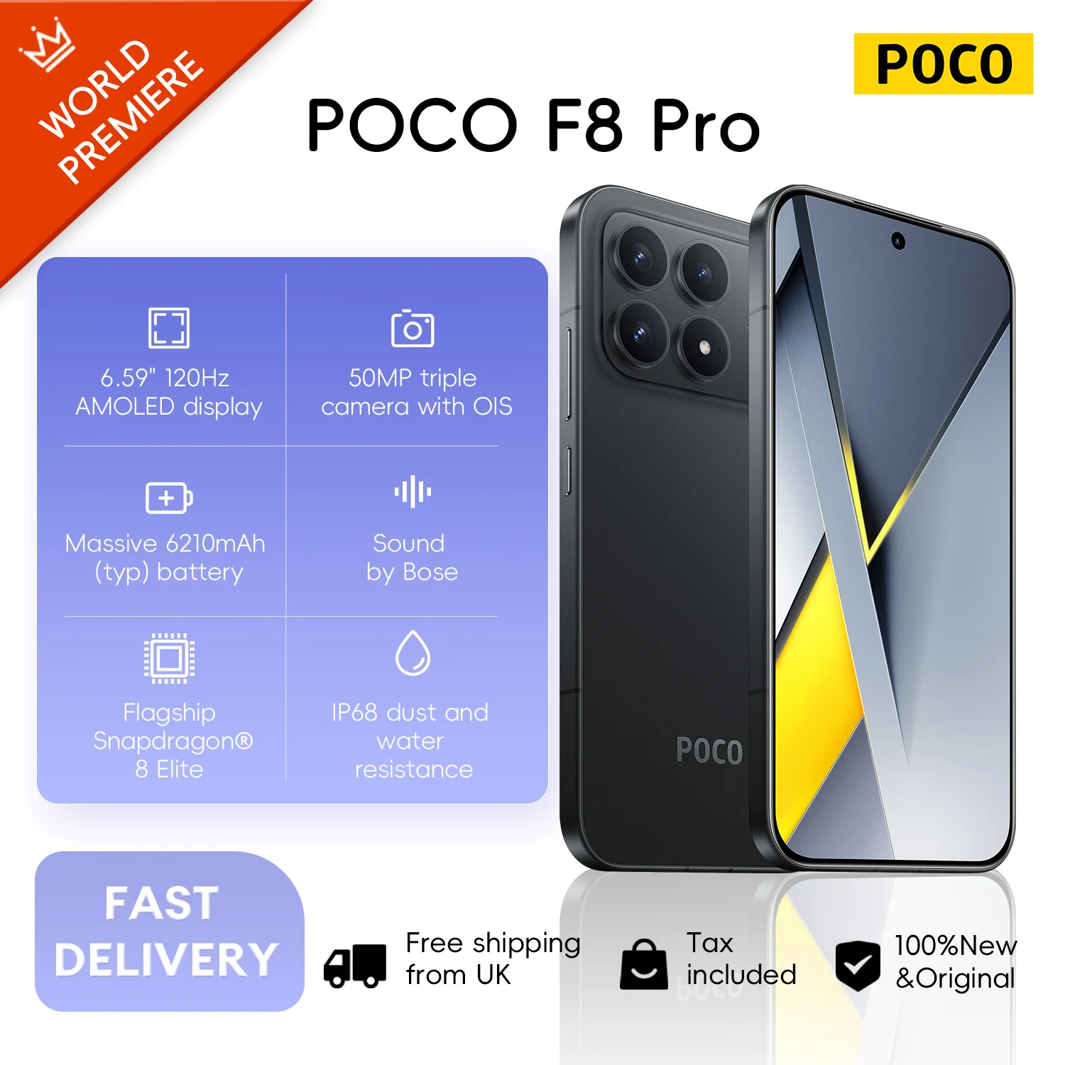 POCO F8 Pro 5G Smartphone with AMOLED Display