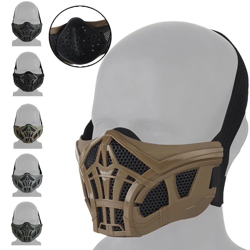 

Tactical Half Face Mask Airsoft Equipement Military Paintball Combat Cs Wargame Accesorios Training Hunting Protective Masks