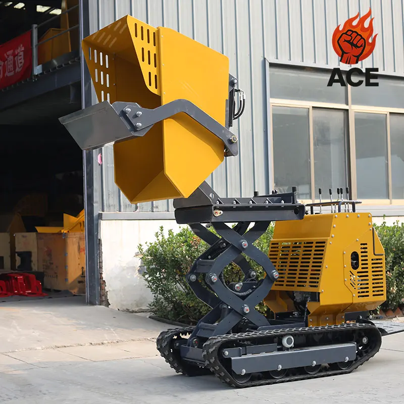 

customized Mini Crawler Dumper 1000kg CE EURO5 track Mini Dumper motocarriola Cingolata Mini Dumper Site Dumper For Farm Work