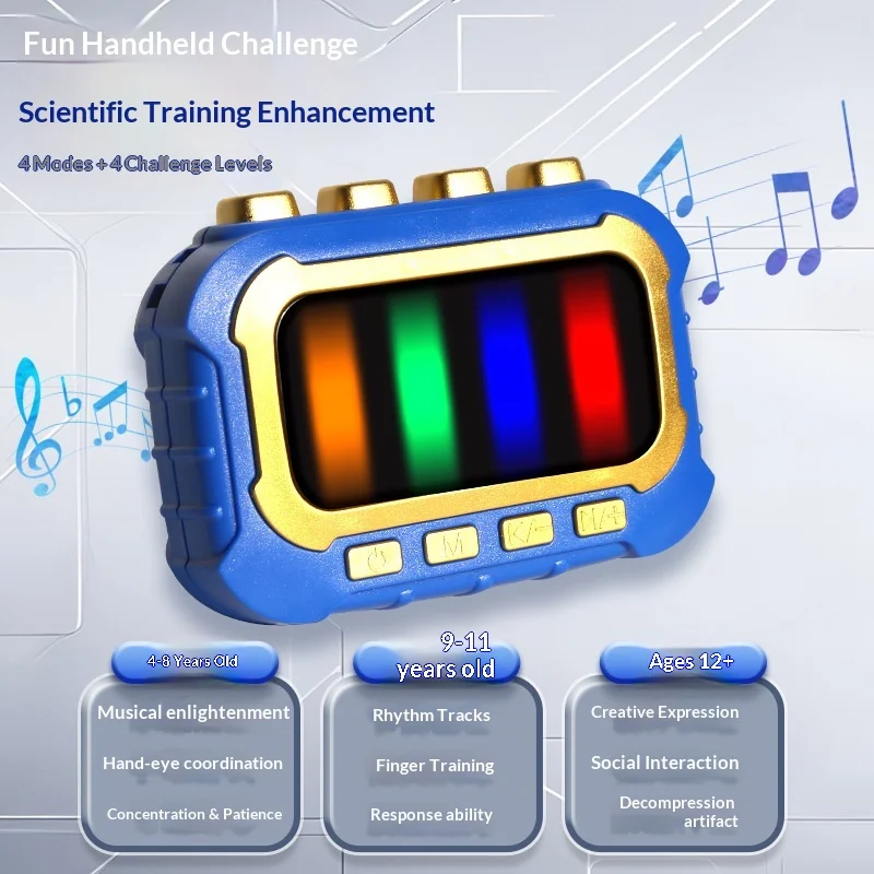 Portable Handheld Fingertip Rhythm Game Console Hand Speed & Focus Training Stress Relief Fidget Educational Toy for Kids Adults - view 2