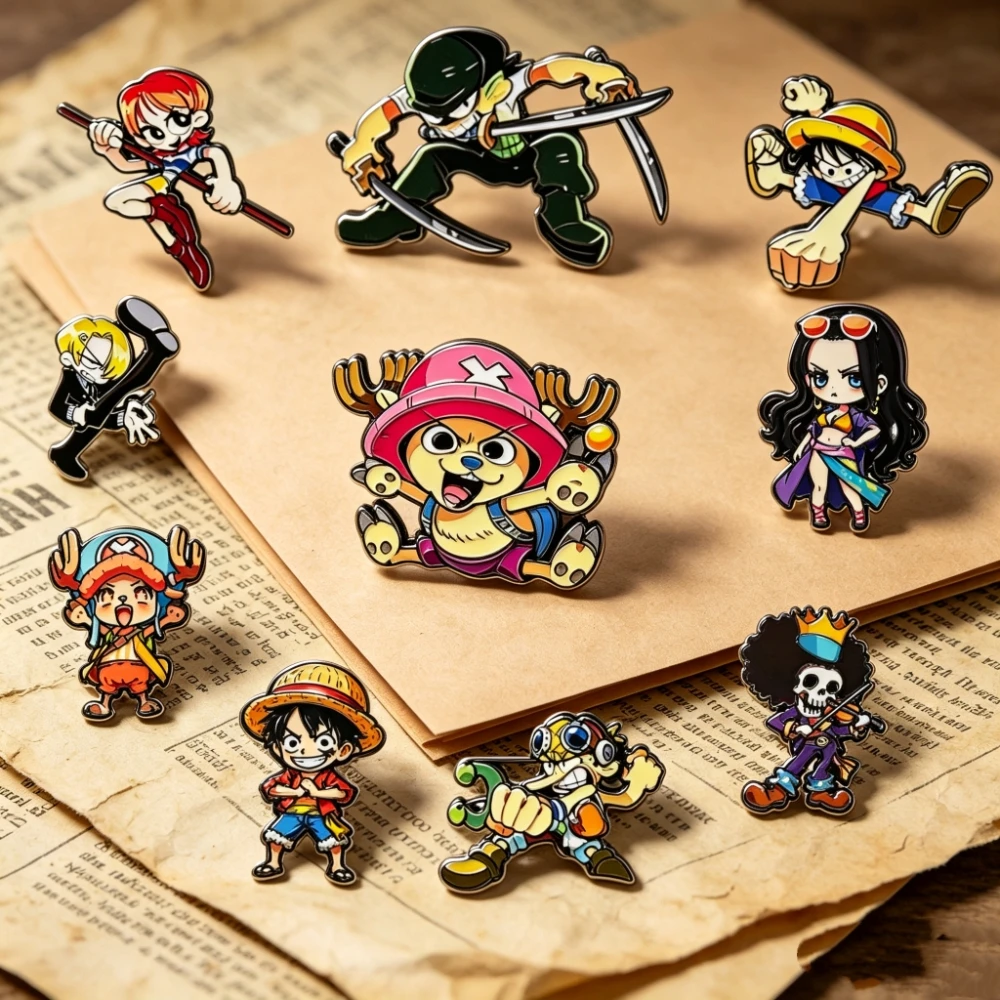 12Pcs Cute Q Version Cartoon Enamel Pins, Anime Style Metal Brooch Lapel Badge Set, Halloween Backpack Clothing Jewelry Collecti